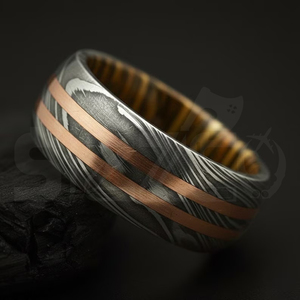 Hot Selling Handmade Copper Damascus Steel <b>Ring</b> for Men Women Wedding Band Fashion Party <b>Ring</b> Custom Latest Design OEM Supplier - Product Image 6