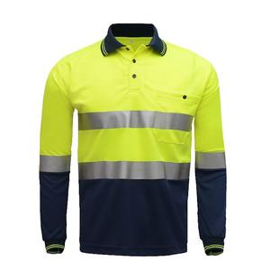เสื้อโปโลทำงานแบบสะท้อนแสง ระบายอากาศได้ดี แขนยาว กันน้ำ ผลิตจากโพลีเอสเตอร์ มาตรฐาน ANSI Class 1 สำหรับงานก่อสร้าง - Product Image 3