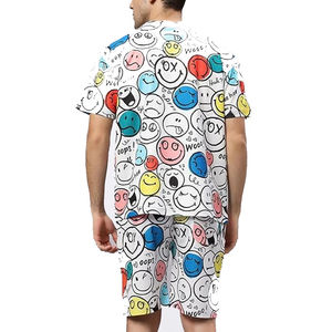 Conjunto de 2 piezas de camiseta y pantalones cortos de algodón personalizados para hombre, ropa de calle, sublimación impresa, conjunto de camiseta y pantalones cortos para hombre - Product Image 2