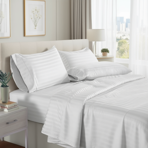 Manta de Cama de Hotel de Satén a Rayas, 220 Hilos, Suave y Ligera, 60x90 Pulgadas - Product Image 3
