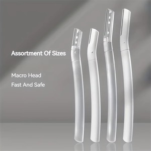 Lot de 4 rasoirs à sourcils pour femmes, rasoirs faciaux, outil de dermaplaning pour l'épilation des poils du visage, moderne - Product Image 1
