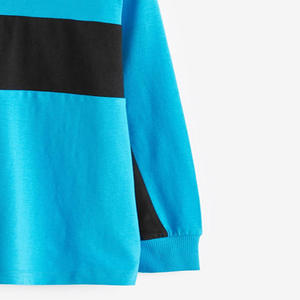 Sweat-shirt à capuche pour homme, couleur bleue, à blocs de couleurs, manches régulières, tricoté, pour l'automne - Product Image 3