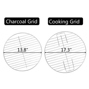 18in Enamel <b>Charcoal</b> <b>BBQ</b> <b>Kettle</b> Grill N001 Portable Outdoor Barbecue Adjustable Air Vent Lid for Garden Camping Backyard Cooking - Product Image 6