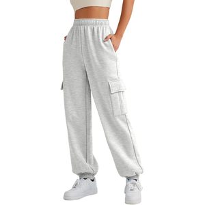 Pantalon de jogging cargo gris pour homme, taille élastique, plusieurs poches, style décontracté, tricoté mi-lourd et respirant pour l'automne - Product Image 5