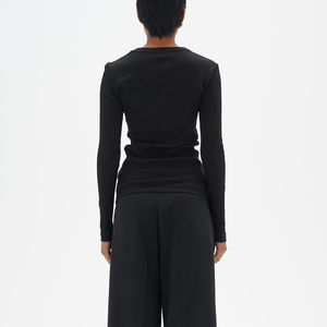 Camisetas de Manga Larga para Mujer, Color Sólido, Ecológicas, 100% Algodón Elástico, Estilo Casual, Personalizables, Venta al Por Mayor, Secado Rápido - Product Image 2