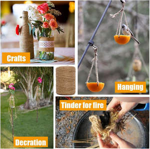 Ficelle en jute brute 3 plis de 3 mm, 100 % écologique, haute résistance, 328 pieds, robuste, antibactérienne, marron, pour la couture, le tissage et le tricot - Product Image 6