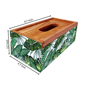 Colourful Mosaic Enamel Printed Wooden Tissue Box Holder For Home Office Car Gifting Napkin Box Dispenser For Tabletop Accessory - Product Image 4
