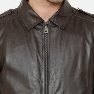 Chaqueta de cuero para hombre con cuello alto, color único, buena calidad, precio razonable, estilo casual, ideal para invierno, éxito de ventas. - Product Image 4