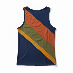 เสื้อกล้ามแผงสีบล็อกของผู้ชายพรีเมี่ยม-ระบายอากาศได้หลากสีสำหรับยิมและสตรีทแวร์ - Product Image 3
