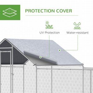 Pollaio Grande Argentato 23FT X 6.6FT con Copertura Resistente alle Intemperie, Gabbia per Animali Usata per 12-14 Galline Ovaiole - Product Image 5