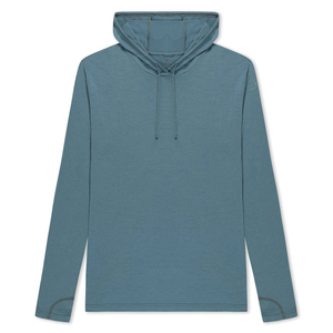 Camiseta Ligera con Capucha para Hombre, Manga Larga, Azul Sólido, Secado Rápido, Corte Casual, Poliéster, Ropa de Verano - Product Image 2