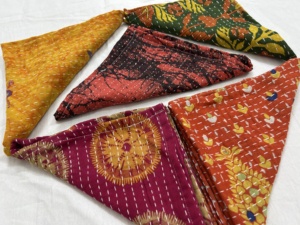 All Season Wholesale Custom Pure Cotton Vintage Handmade Rectangle Kantha Table <b>Runners</b> Multi-color Reusable for Dinner - Product Image 2