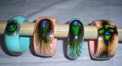 Anillo de servilleta de madera con incrustaciones de resina roja y amarilla, decoración de mesa de boda a precio económico. - Product Image 4