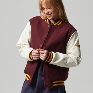 Blouson Bomber en Laine Imprimé Personnalisé pour Femme, Style Universitaire, Hiver, Durable, Tendance, Haute Qualité, Services OEM ODM - Product Image 5