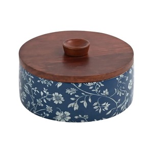 Wooden Polished Enamel Coated Durable Insulated Non-Stick Casserole <b>Lid</b> Eco-Friendly Minimalist Design Handmade 20cm Storage Box - Product Image 4