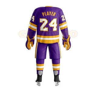 Dernier design, uniforme de hockey sur glace de haute qualité, nouvelle arrivée, logo personnalisé, manches courtes, 100% polyester - Product Image 2