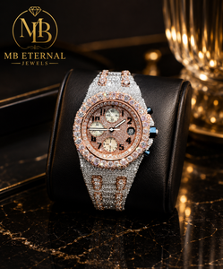 นาฬิกาควอตซ์ทรงกลมประดับเพชรอัตโนมัติ MB ETERNAL Alloy ขนาด 41 มม. กระจกแซฟไฟร์ อะนาล็อก โครโนกราฟ สำหรับทุกเพศ หรูหรา - Product Image 1
