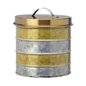 Food Storage Containers Set of 2 Clear Glass Gold Plated Lid Round Jar Canister Airtight Sealed <b>Cookie</b> Jar - Product Image 5