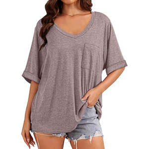 Camiseta Unisex de Cuello Redondo, Manga Corta, Color Sólido, Corte Holgado, Ecológica, 220g, Jersey de Algodón, Primavera Verano, Informal - Product Image 2