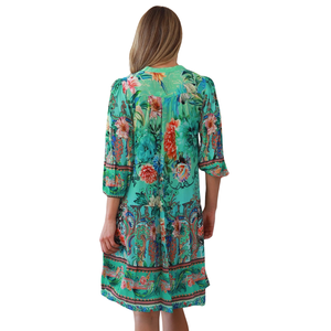 Vestido Mini Estampado para Mujer, Manga Abullonada, Ropa Casual - Product Image 2