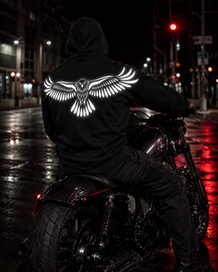 เสื้อฮู้ดดี้ไบค์เกอร์ CE Armored Custom สำหรับผู้ใหญ่ทุกเพศ ผลิตจากโพลีเอสเตอร์/คอตตอน พิมพ์ลายเรืองแสง แขนยาว ระบายอากาศได้ดี แห้งเร็ว คุณภาพสูง - Product Image 3
