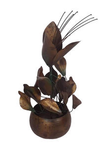 Decoración de Arte Metálico Moderno Hecho a Mano White Leafs, Adorno de Pared con Diseño de Agujero Gris, para Uso en Exteriores, Jardín y Hogar - Product Image 5