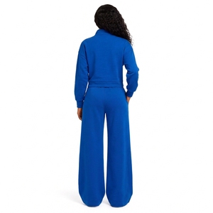 Ensemble de survêtement personnalisé avec logo, fabricant OEM, marque privée, haut court en molleton et pantalon de survêtement ample, vente en gros - Product Image 2