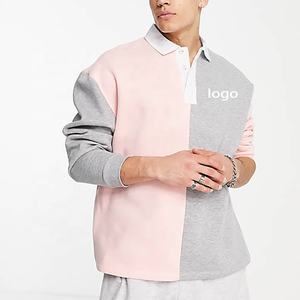 Sweat à capuche en coton surdimensionné personnalisé avec col rabattu Colorblock Fashion Sweatshirt 100% Teint uni pour l'hiver - Product Image 1