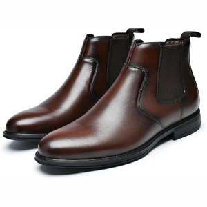 Zapatos Oxford de Negocios para Hombre, de Piel de Vacuno de Primera Capa, con Cordones, Diseño a Cuadros, Punta Puntiaguda, para Novio, Boda, Otoño/Invierno, Antideslizantes y Suaves - Product Image 5