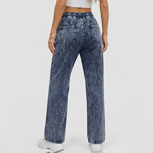 Hot Selling Fashionable Heavyweight Elastic Waist Acid Washed Sweatpants Breathable straight <b>Leg</b> <b>Wide</b> Bottom <b>Joggers</b> - Product Image 3