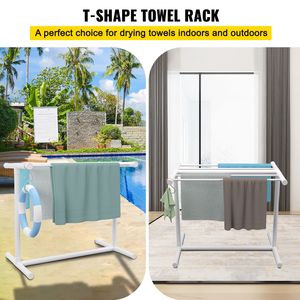 Portasciugamani a 5 barre da esterno in PVC, appendiabiti da terra per piscina con gancio per borsa, per interni ed esterni, in ottone - Product Image 2