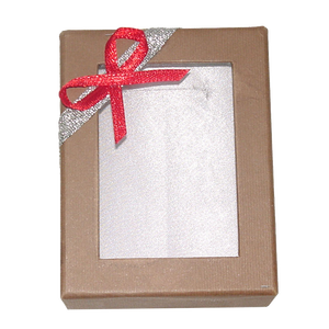 Custom Logo Kraft Paper Box With Clear Window Glossy Matt Lamination & Embossing Top Bottom <b>Gift</b> Packaging With Ribbon Included - Product Image 4