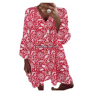 Nouvelle Robe Printemps-Été 2026 pour Femme, Style Tendance, Manches Cloche, Imprimé Floral, Élégance Décontractée Ample - Product Image 4