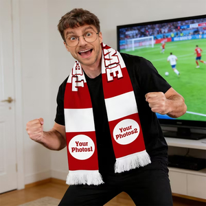 Écharpes de football en tissu tricoté uni, 100% haute qualité, impression de logo personnalisée, écharpes unisexes très vendues - Product Image 3