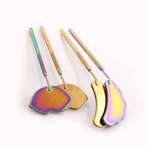 Outils de maquillage professionnels Logo personnalisé et emballage Miroir en acier inoxydable pur avec poignée pour extension de cils et forme de lèvre - Product Image 1