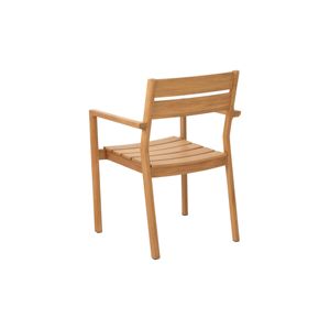Modern Outdoor Solid Teak Dining Armchair <b>Stackable</b> Wooden <b>Garden</b> Patio <b>Chair</b> for Park & Villa Use - Product Image 3