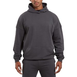 Custom Heavyweight Oversized 500 Gsm Hombres French Terry Blank Hoodie Drop Shoulder Boxy Streetwear para el invierno - Product Image 1