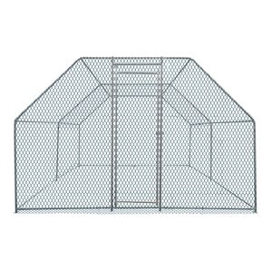 Pollaio Grande in Metallo 13.1x9.8x6.5ft con Recinto Esterno, Gabbia per Polli con Copertura Impermeabile, Tetto ad Arco, Robusto e Zincato - Product Image 2