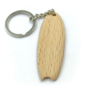 Porte-clés en bois personnalisé avec gravure laser promotionnelle, logo de planche de surf - Product Image 2