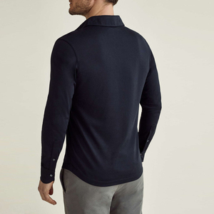 Top selling comfortable reasonable price <b>Men</b> <b>Long</b> <b>sleeve</b> <b>polo</b> t <b>shirt</b> Slim Fit Solid Color Soft Stretch Breathable Lightweight - Product Image 4