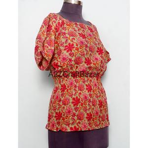 Hermosas Blusas Florales Vintage 100% Algodón para Mujer, Casuales, Transpirables, Ecológicas, Moda Primavera Verano, Mangas Cortas - Product Image 4