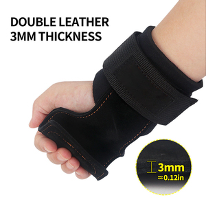 Nouvelle conception – Poignées de musculation en cuir réglables, antidérapantes et robustes pour la musculation, le CrossFit et la protection des paumes avec résistance ajustable - Product Image 4