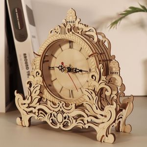 Kit de Modelo de Reloj de Madera 3D - Bloques de Construcción Arquitectónicos DIY, Decoración de Escritorio, Regalo Creativo - Product Image 4