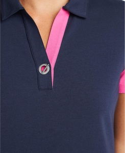 เสื้อโปโลผู้หญิงสีกรมท่าสีชมพู แขนสั้น ระบายอากาศได้ดี ทรงปกติ - Product Image 6