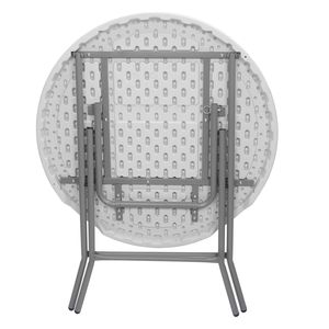Tavolo Pieghevole Rotondo da 32 Pollici in HDPE Bianco, Arredo Utilitario per Esterni, Giardino, Fattoria, Centro Commerciale, Palestra, Camera da Letto, Uso Esterno - Product Image 3