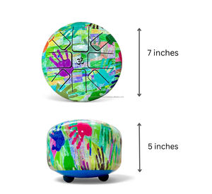 กลองเหล็กหลากสีสัน ลายมือพิมพ์นามธรรม เครื่องดนตรีแฮนด์แพน สำหรับการทำสมาธิ โยคะ การผ่อนคลาย ของขวัญ - Product Image 3