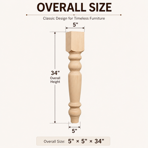 High-End Wooden <b>Table</b> Legs Wood Elegant Design for <b>Dining</b> <b>Table</b> Desk or Workstation Furniture Aesthetic Upgrade DIY Friendly - Product Image 2