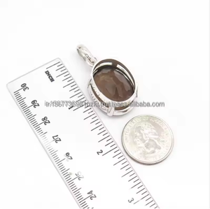 Pendentif Quartz fumé collier en argent pour femmes déclaration bijoux pendentif Quartz fumé pour anniversaire anniversaire cadeau fait main - Product Image 6