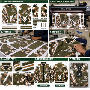Chaquetas de Béisbol Personalizadas con Bolsillos y Parches Bordados, Chaqueta Casual, Chaquetas Bomber para Hombre, Impresión Personalizada por Ronal Sports - Product Image 5