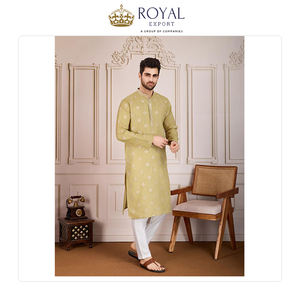 Exportador Mayorista que Vende Hermosas Kurta de Algodón con Bordados de Diseño y Pijamas de Algodón para Fiestas y Bodas Indias - Product Image 3